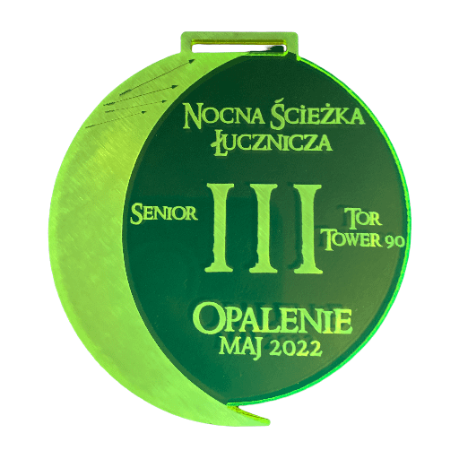 Medale Fluorescencyjne z grawerem - Nocna ścieżka łucznicza (1)
