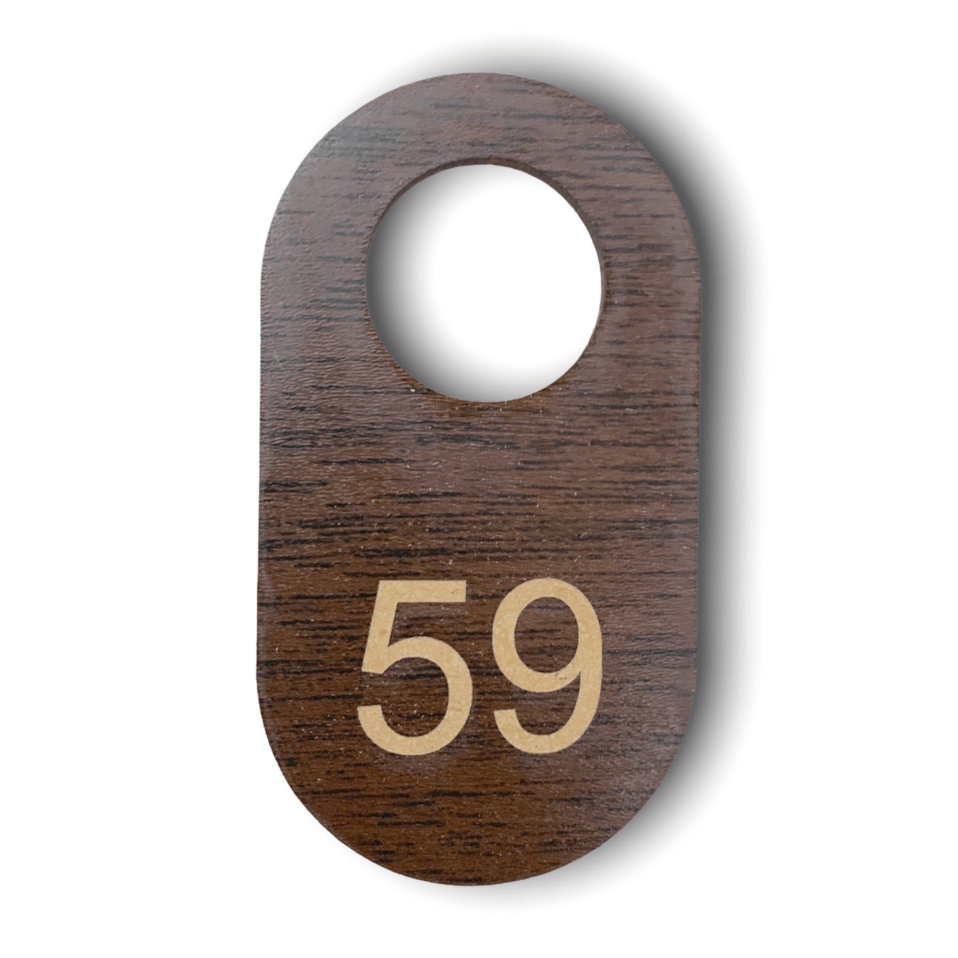 Drewniany grawerowany numerek 59 - owalny (1)