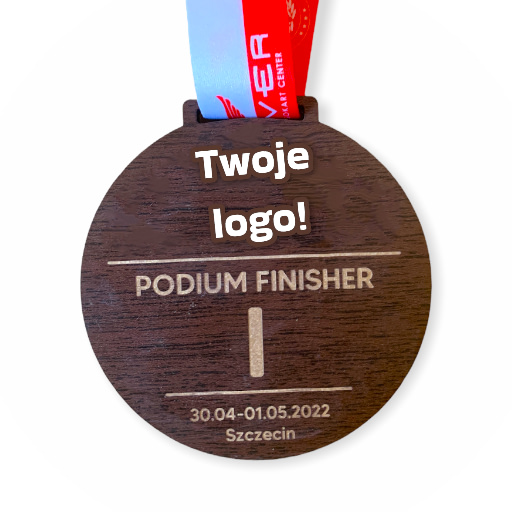 Drewniany medal z grawerem - Podium Finisher (1)